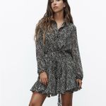 ZARA  Black and White Patterned Long Sleeve Dress,Size S Photo 3