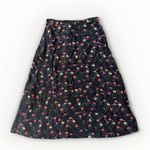 The Kooples  Women's Black Silk Floral Print High Waist Midi Skirt‎ 0 Photo 6