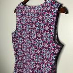 Talbots  geometric floral print split neck dress Photo 5