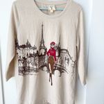 Colortree Paris Skyline Eiffel Tower Embellished Sweater Beige Cream Size L Size L Photo 1