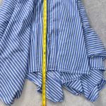Ivy + Blu Striped Shirt Dress Fit & Flare handkerchief hem Cotton Blue White 10 Photo 8