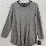Alfani  Women's Shiny Metallic Fibers Sweater Gray Long Sleeve Size Medium Knit Photo 0