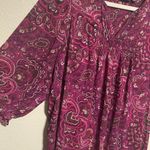 a.n.a Pink Paisley Pront Floral Layered Blouse | Shirt | Top | Business Casual Photo 2