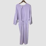 Free People Lilac Knit Column Midi Dress L Long Sleeve Terrycloth Lounge Photo 5