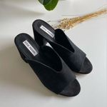 Steve Madden Chance  black suede block heel slides sandals Photo 0