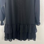 Ralph Lauren LAUREN Classic Black Embroidered Georgette Dress, Size 8 Photo 9