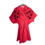 Anthropologie  Exquise The Tobie Button-Front Pleated Shirt Dress Sequin Mini Photo 4