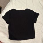 Princess Polly  Black Ribbed Classic Cropped Tee Photo 7