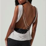 ASTR NWT BRISIA SATIN COWL NECK RHINESTONE EMBELLISHED TOP Photo 3