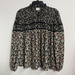 Ava James Sheer Floral Blouse Women’s Large Top Cottagecore Farmcore Lightweight Photo 0