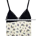 ZARA Maxi Dress Womens S Black Cream Crochet Satin Lavender Floral Boho Festival Photo 7