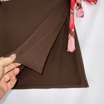 Anne cole  Brown Retro Swim Skirt Orange & White Criss Cross Tie Waistband Large Photo 2