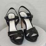 Gianni Bini  Black Leather Platform Heels Ankle Strap Size 8(B100) Photo 1