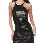 Bardot NWT  Dress Open Back Sequin Midi Black Slip Dress Size 6 Slinky Sexy New Photo 4
