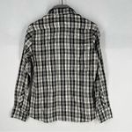 A'Nue Ligne Black‎ White Silk Gingham Layered Double Collared Shirt Size M Black Size M Photo 9