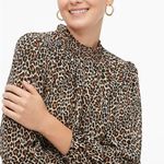 J.Crew Leopard Smocked Shirt, Color Tiber Leopard Black Khaki, Size XS, NWT Photo 2
