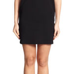 Vince Faux Leather Trim Dress Size 0 Classic LBD Photo 0