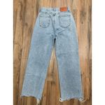Princess Polly  High Rise Straight Leg Jeans Raw Hem Light Wash Size US 2 Photo 1