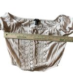 Forever 21 Women's S Blush Lace Detail Blouse Cropped Long Sleeve Boho Bohemian Photo 4