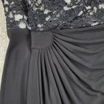 Dress Barn Collection Womens Dress 12 Black Floral Lace Ruched Cocktail Party Photo 2