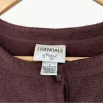 American Vintage Vintage 90s Essentials by Maggie Embroidered Fleece Cardigan | Sz Large | Brown Photo 5