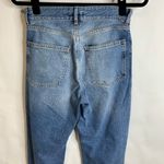 H&M "Girls Bite Back" Jeans Sz 6 Distressed Straight Leg Raw Hem Photo 4