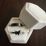 Ladies Stainless Steel Black High Polished 2 Piece Set Rings Size 7 NWT Photo 1