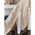 Sézane SEZANE Ecru Floral Embroidered Cut Out Oversized Button Down Naora Shirt Size 44 Photo 4