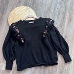 Something Navy  Louise embroidered ruffled textured sweater‎ Photo 2