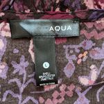 AQUA  purple floral blouse sz L Photo 3