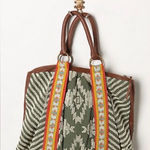 Anthropologie  Lucky Penny Hand Beaded Large Tote Bag Photo 0