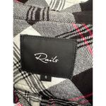 Rails  Hunter Black White Cherry Flannel Like Plaid Button Down Open Pocket Shirt Photo 5