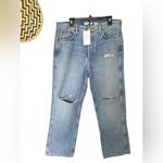 RE/DONE  Distressed Low Slung Crop Rigid Jeans New Size 30 Photo 1
