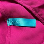 Buttons Francesca's  Fuchsia Blouson Chiffon Dress Photo 6