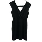 Attention  Black V Neck Front and Back Elastic Waist Pocket Dress Womens Small Photo 10