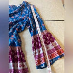 BeachLunchLounge Silky Boho Smocked Blouse Size M Photo 7