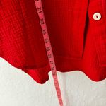 Charlie Holiday Red Cotton Gauze Harlow Button Down 3/4 Casual Oversized Shirt 6 Photo 4