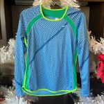Nike  Dri Fit Performance Shirt Lightweight Long Sleeve Blue Medium Womens Photo 12