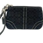 Coach  Signature Contrast Trim Wristlet Pouch Clutch Black Photo 0