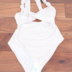 ASOS DESIGN White Twist Front Cutout One Piece Swimsuit UK 8 US 4 Photo 0