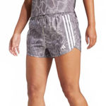 Adidas Own the Run Excite Allover Print AEROREADY Shorts WONDER BEIGE 3" Large Photo 0