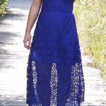 Slate + Willow Cobalt Blue Lace Sleeveless Partially Lined Midi Dress Size 4 Photo 2