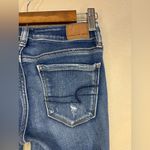 American Eagle Outfitters Distressed Ripped Blue Skinny Jeans Size 0 Photo 4