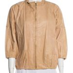 Tory Burch NWT Size 6 Wheat Leather Gemma Jacket Photo 4