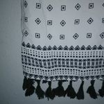 Madewell  M Sleeveless White Diamond Tasseled Trim Lined Summer Dress Photo 1