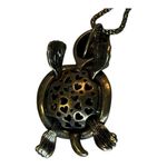 Turtle Necklace Rhinestone Green Brown‎ Black Chain Pendant Movement Jewelry Photo 7
