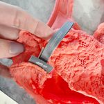 Aerie Coral Lace Cross-Back Bralette Photo 4