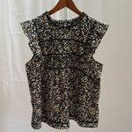 Rails  Filomena Black Mini Floral Blouse Shirt 
Sz LARGE Photo 3