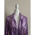 Kancy Kole Womens XL All Over Sequin Blazer Jacket Purple Holiday Party Photo 1