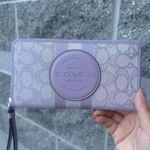 Dempsey Large Phone Wallet In Signature Jacquard With Stripe And Coach Patch c9073 Photo 0